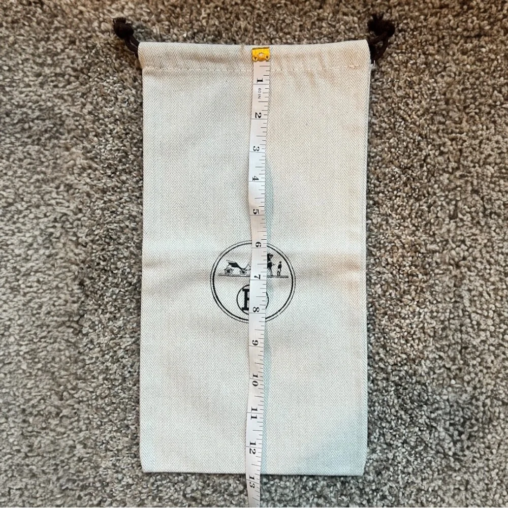 Authentic Hermes Paris Herringbone Dust Bags Set of 2 Drawstring Storage Pouches - Picture 8 of 9